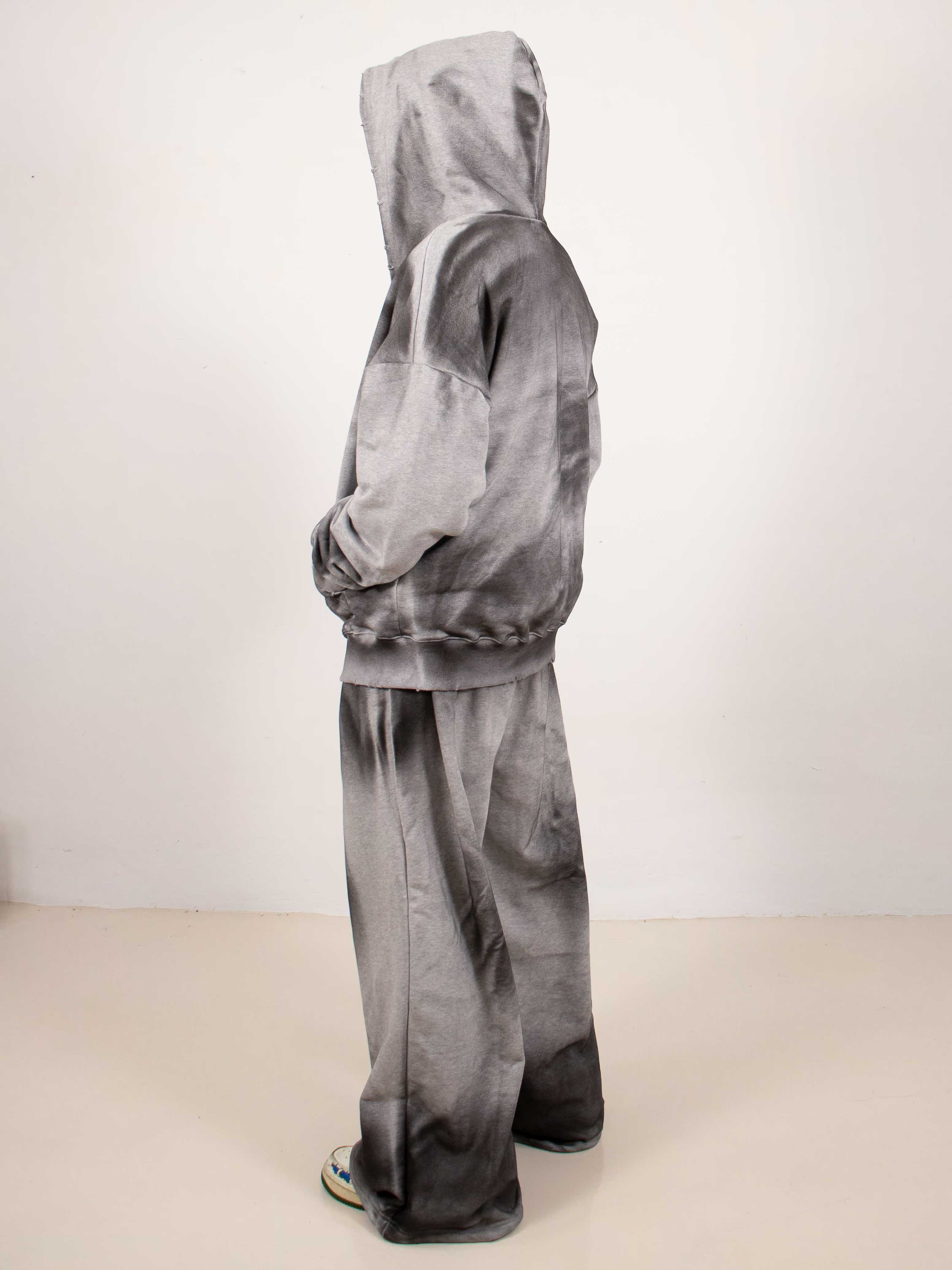 Gray Dirty Dye Chalk Hoodie