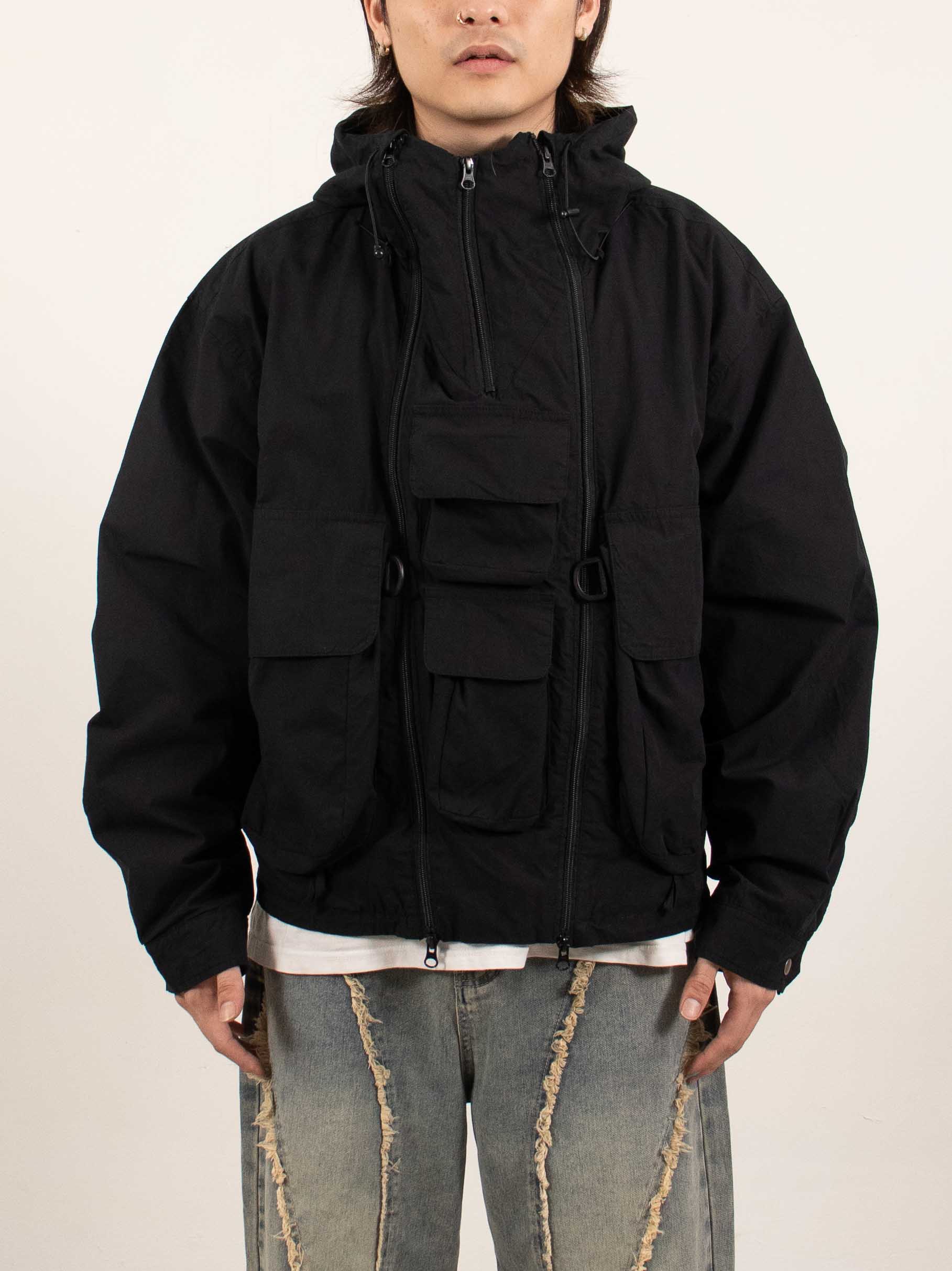 Black Utility Hooded Jacket