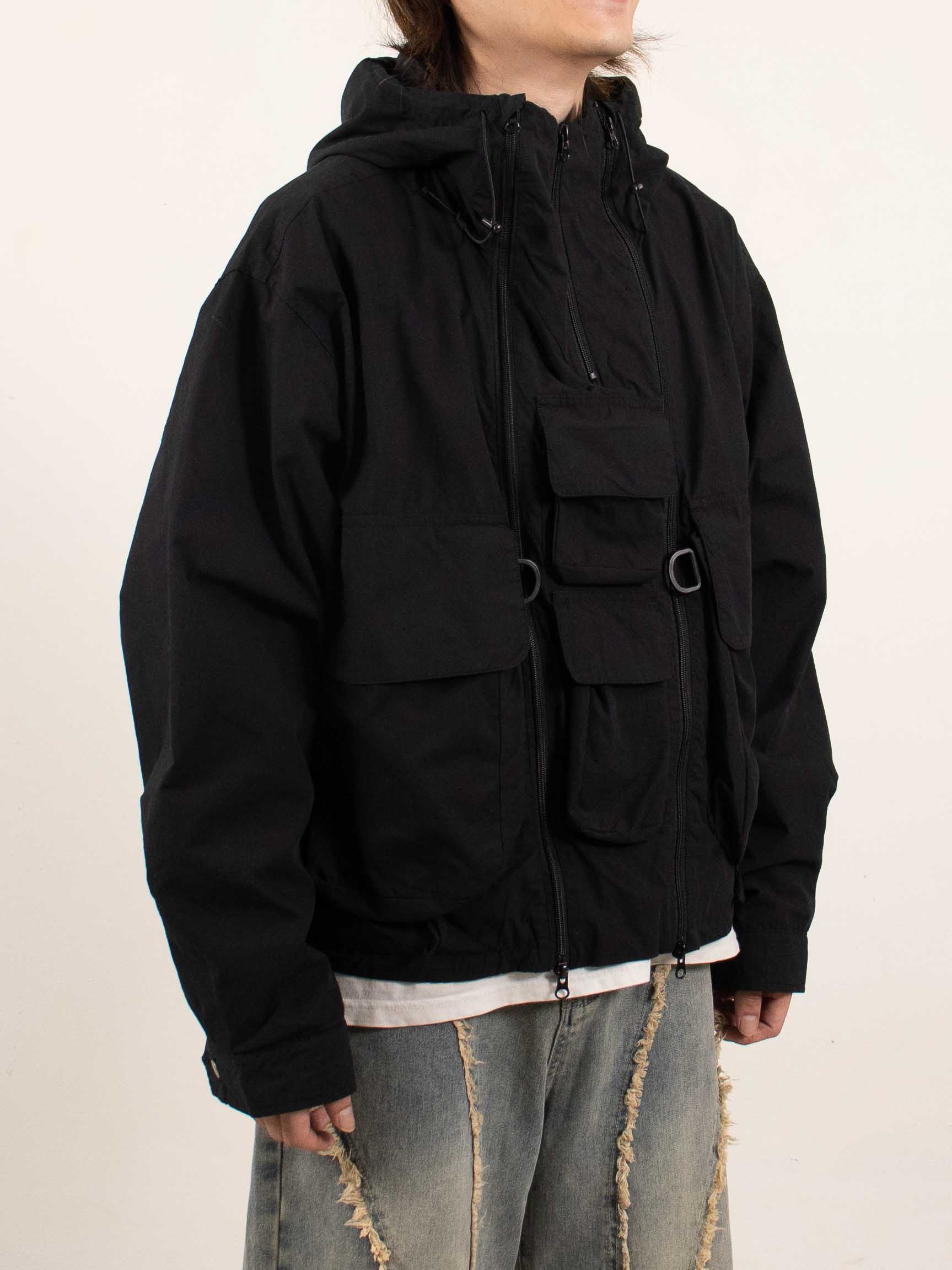 Black Utility Hooded Jacket