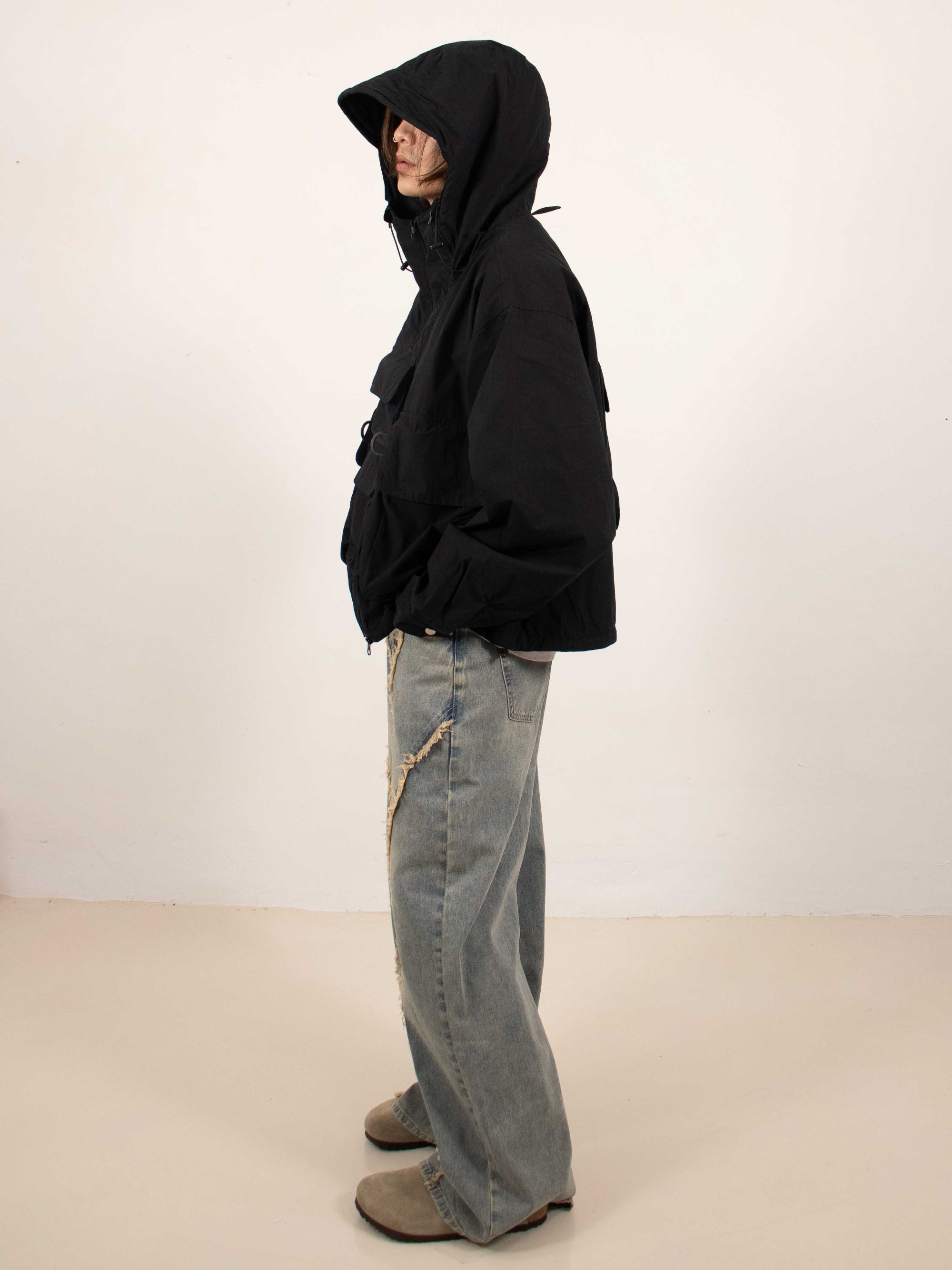 Black Utility Hooded Jacket