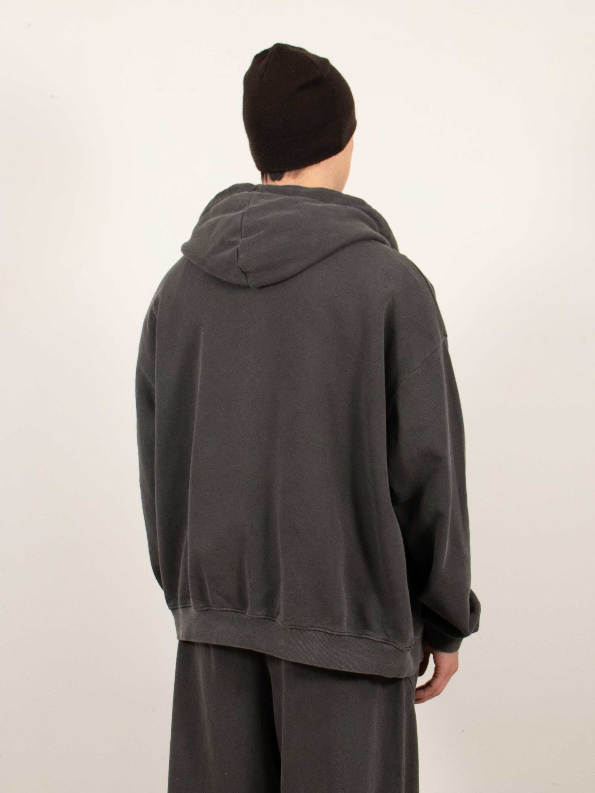 Charcoal Sculpted Seam Zip-up Hoodie