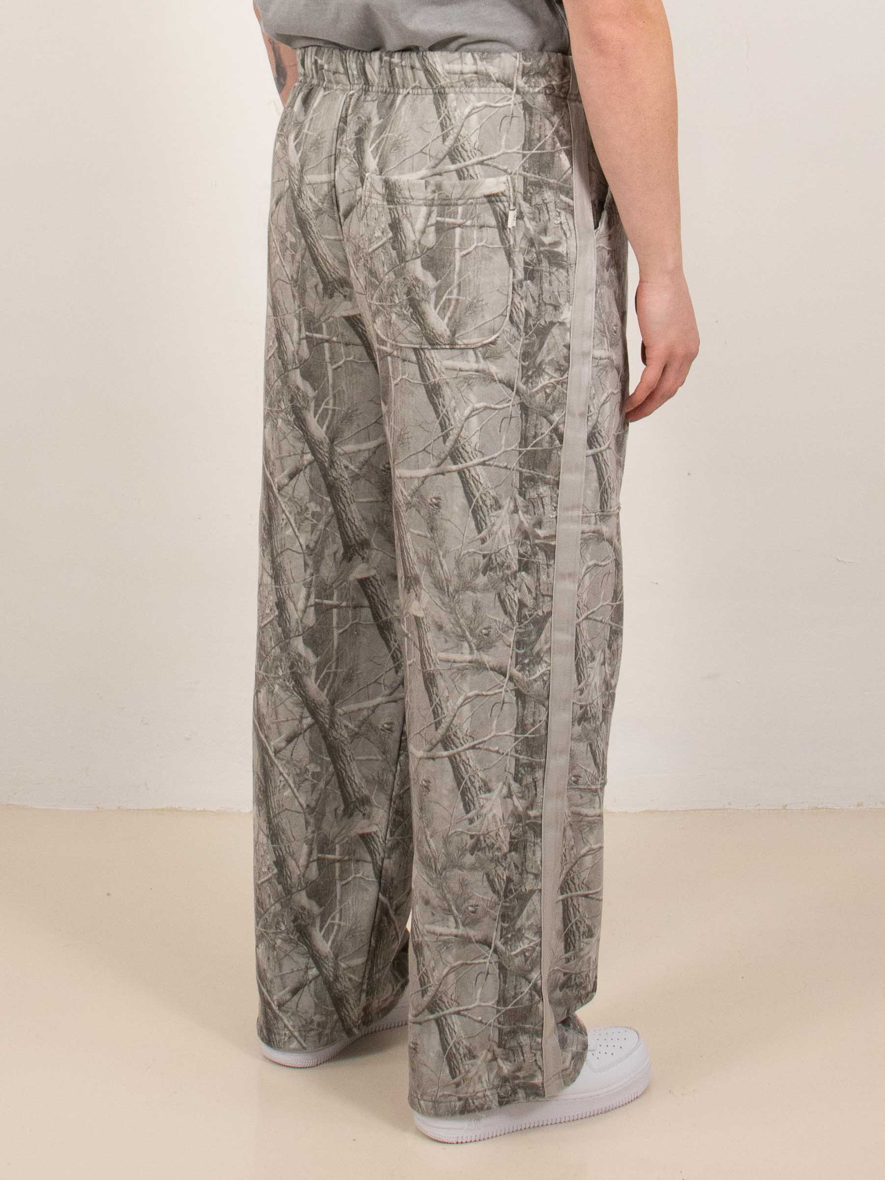Gray Tree Camo Wide-Leg Sweatpants