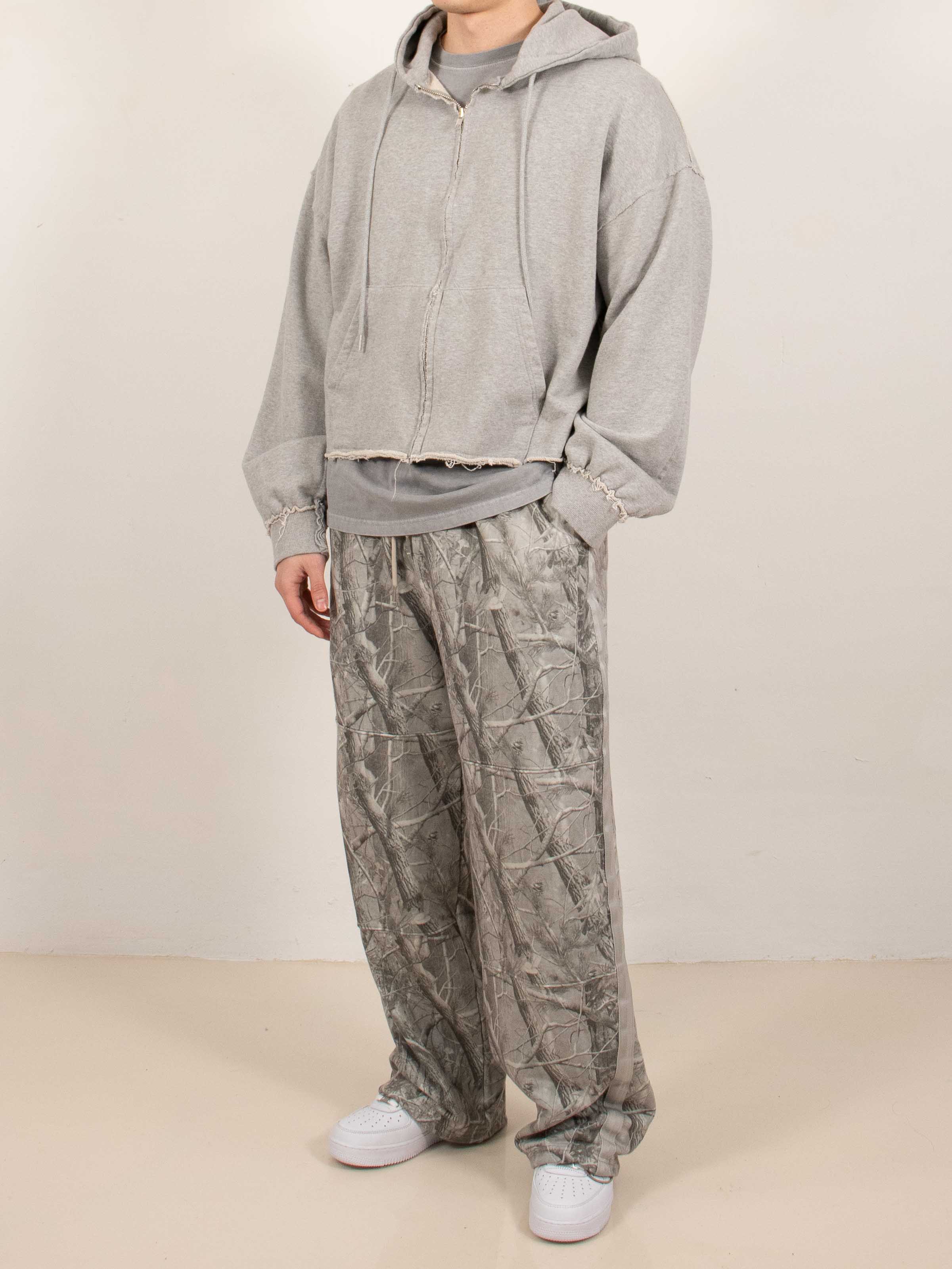 Gray Tree Camo Wide-Leg Sweatpants