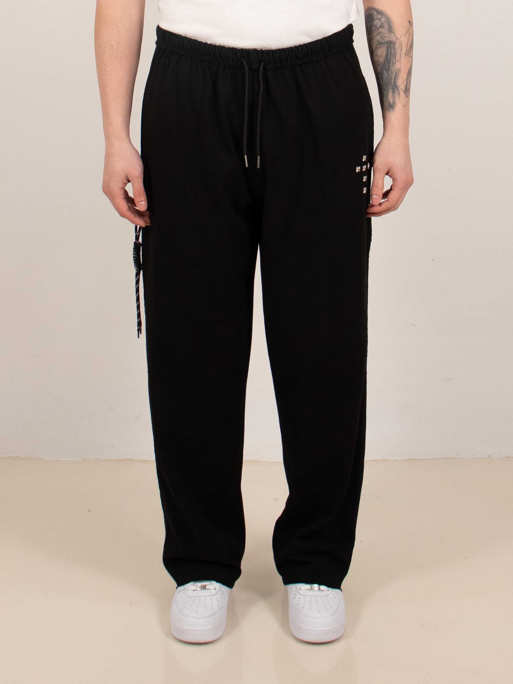Black Studded Cross Pants