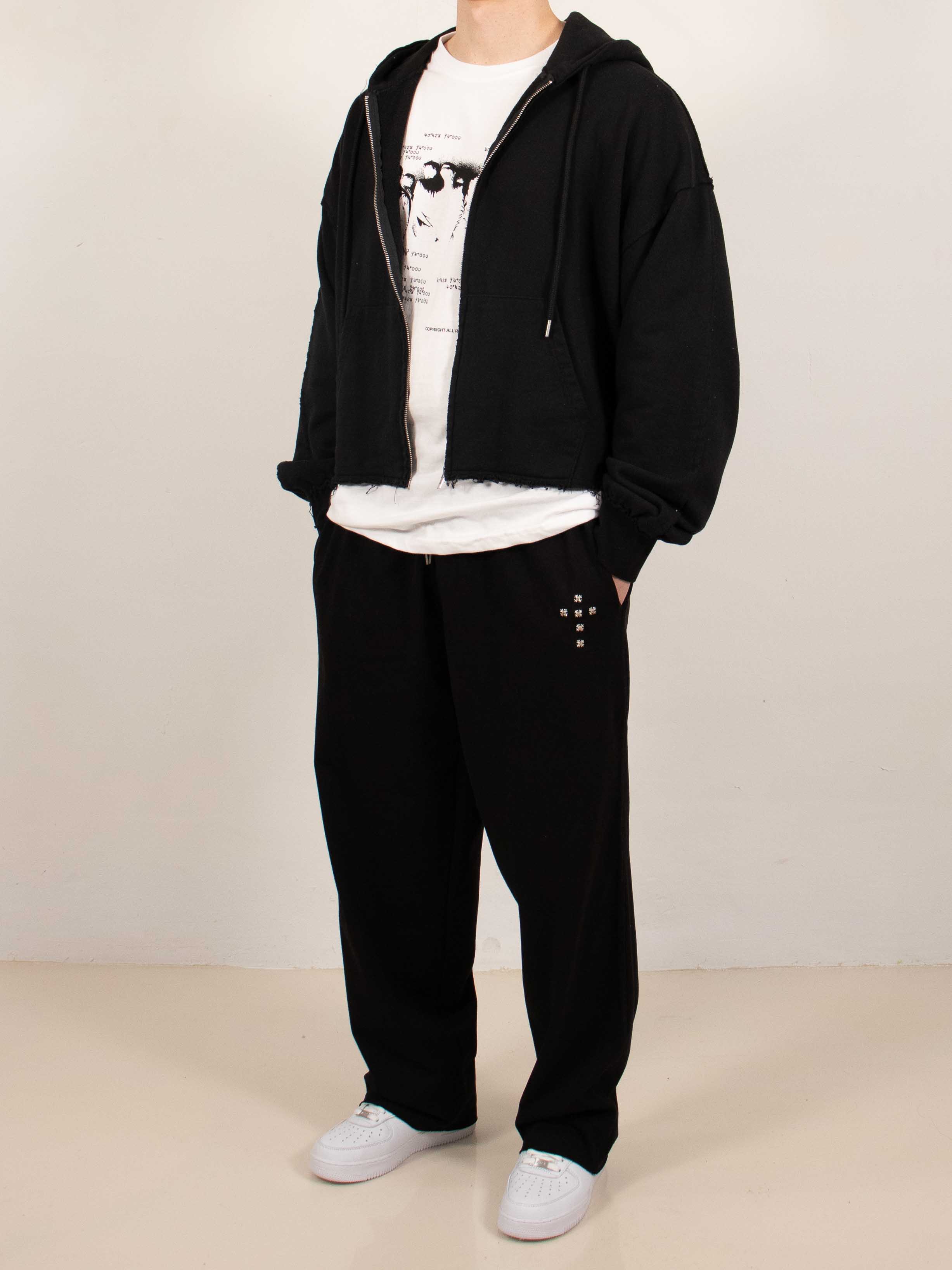 Black Studded Cross Pants