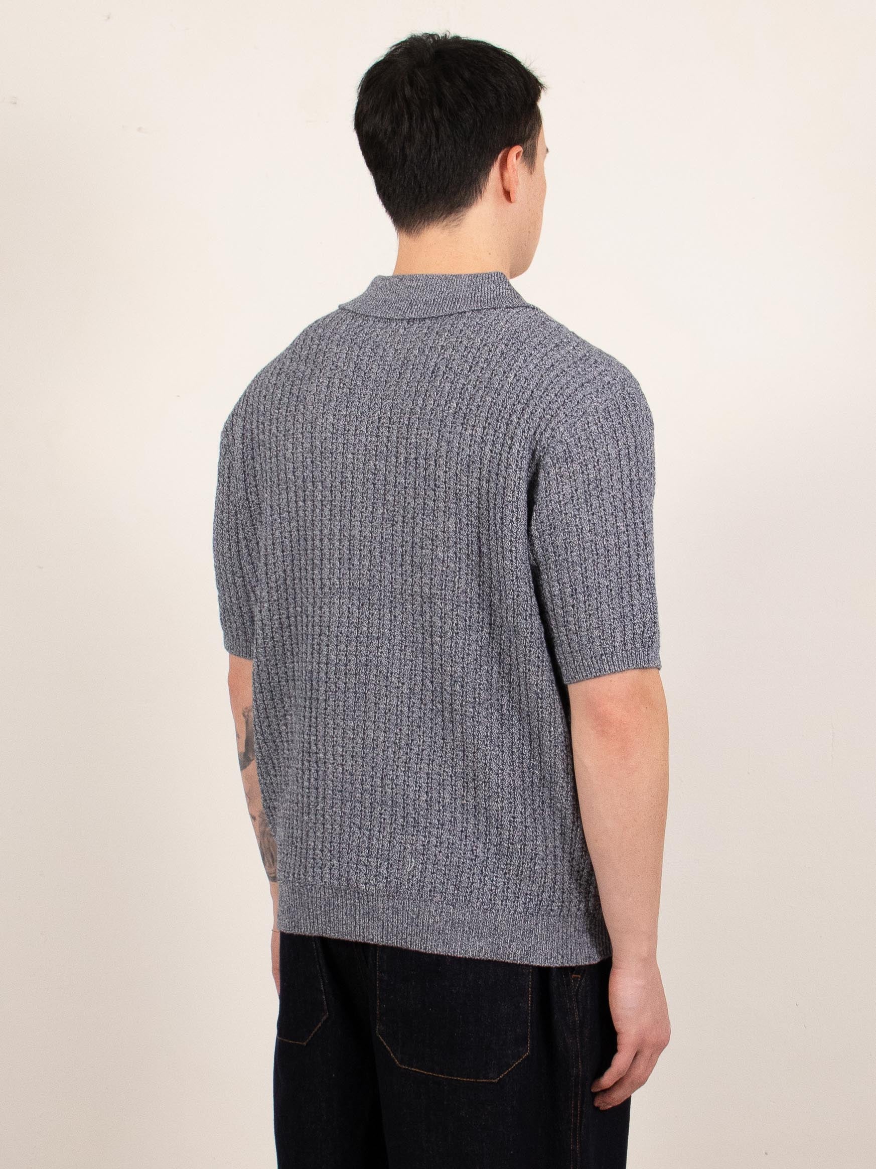 Navy Waffle Knit Polo