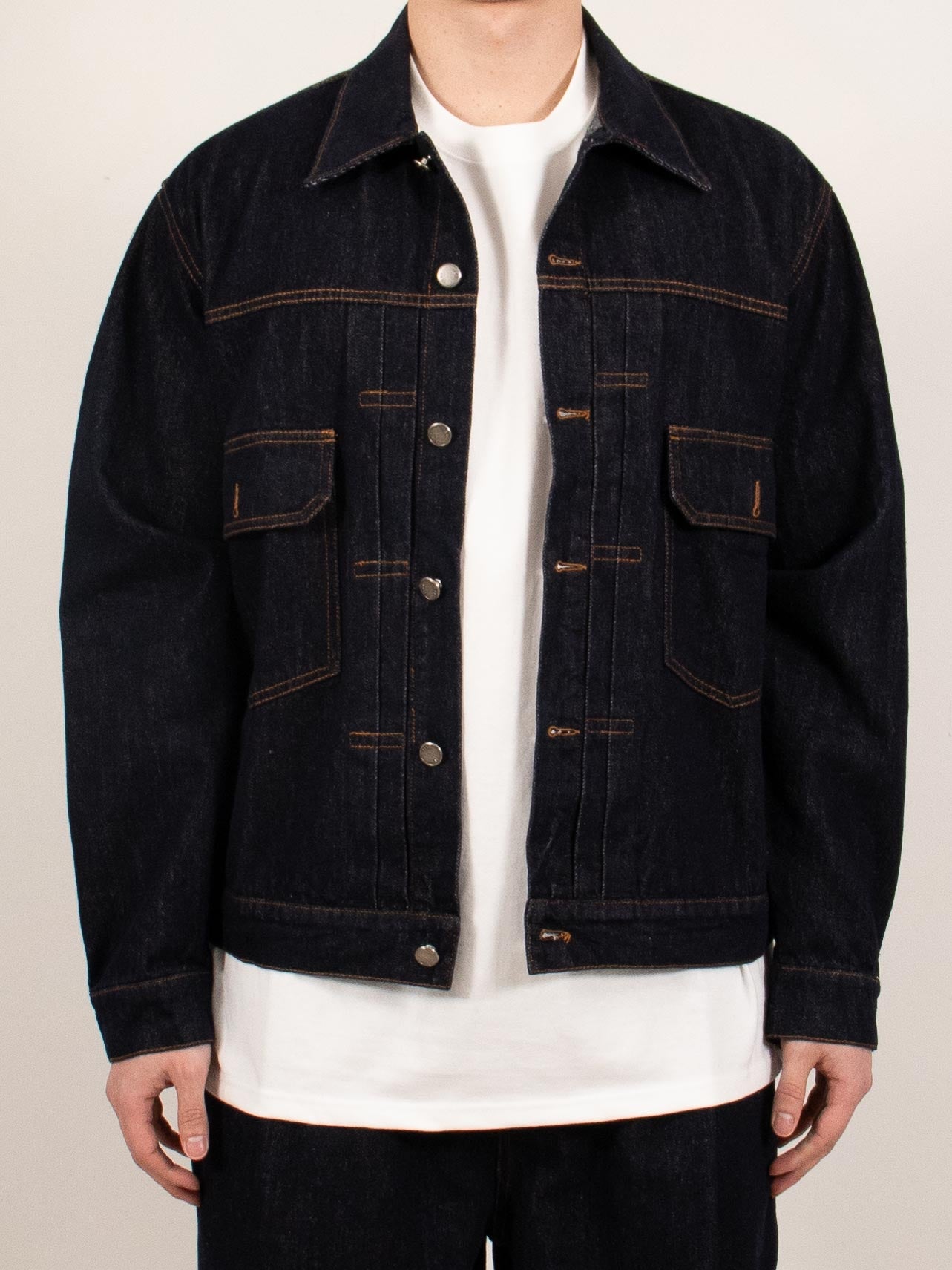 Indigo Pleated Denim Jacket