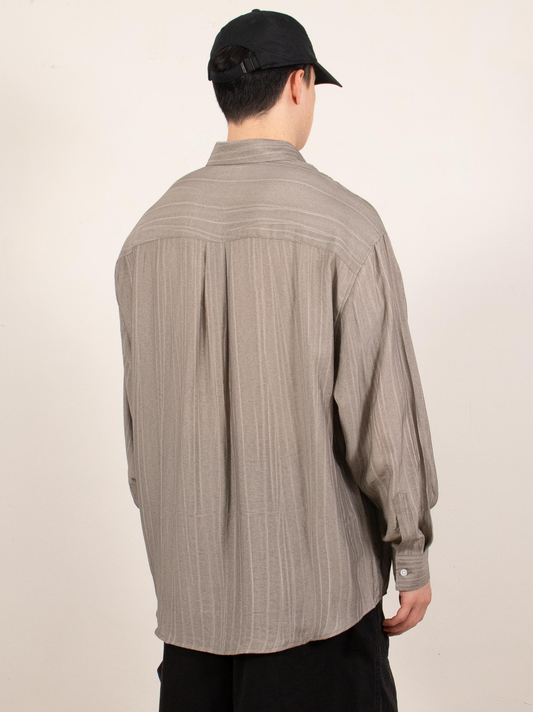 Charcoal Lightweight Sheer Long-Sleeve Shirt