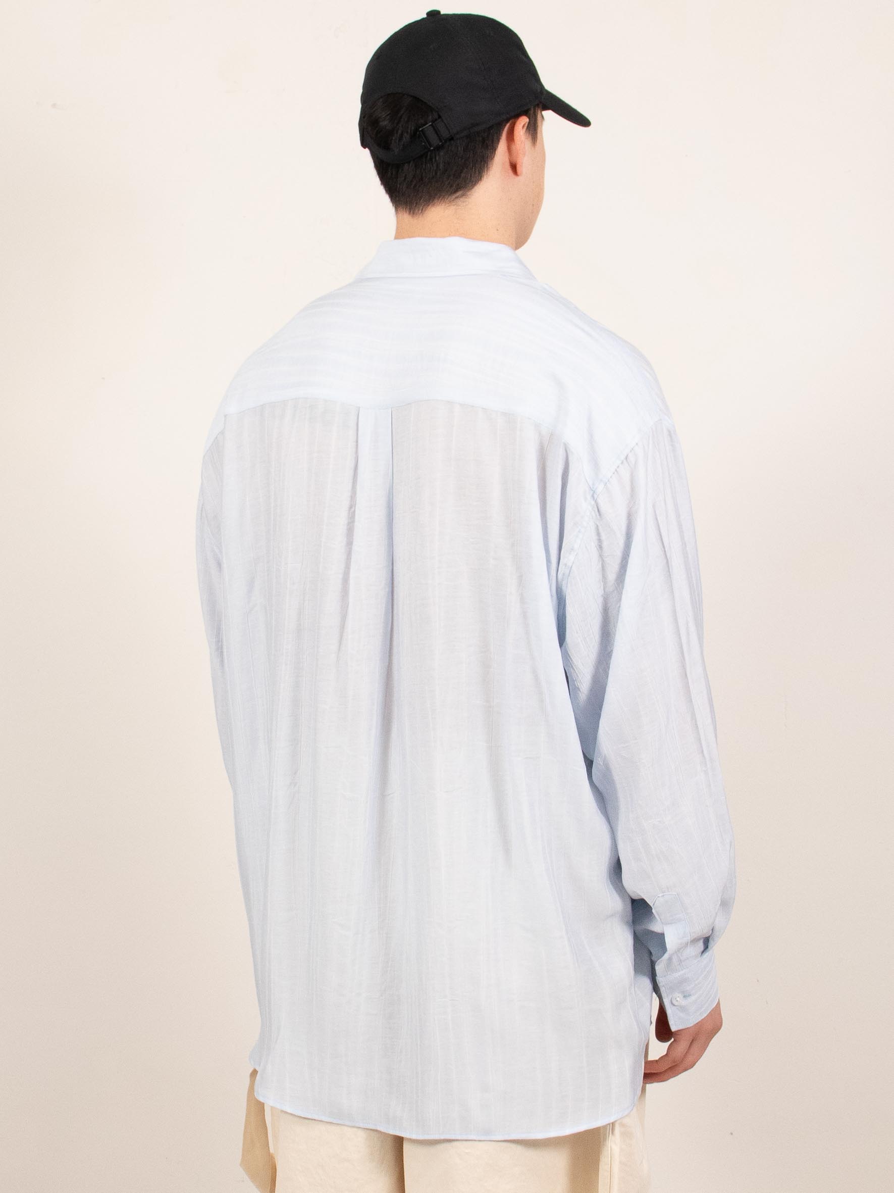 Sky Blue Lightweight Sheer Long-Sleeve Shirt
