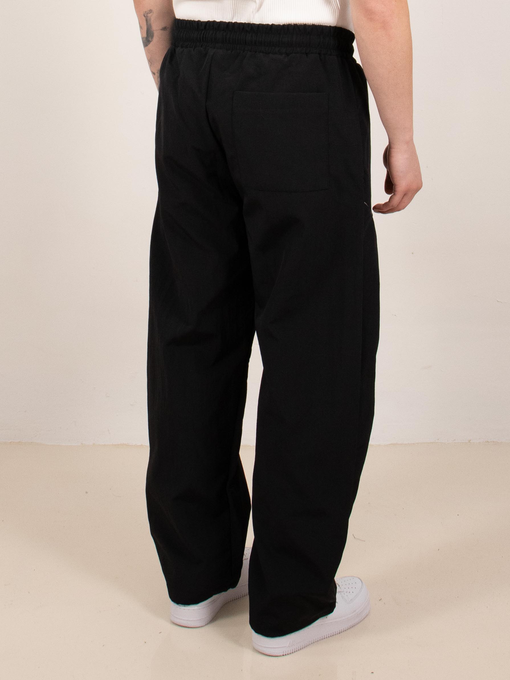 Black Contrast Panel Tech Pants