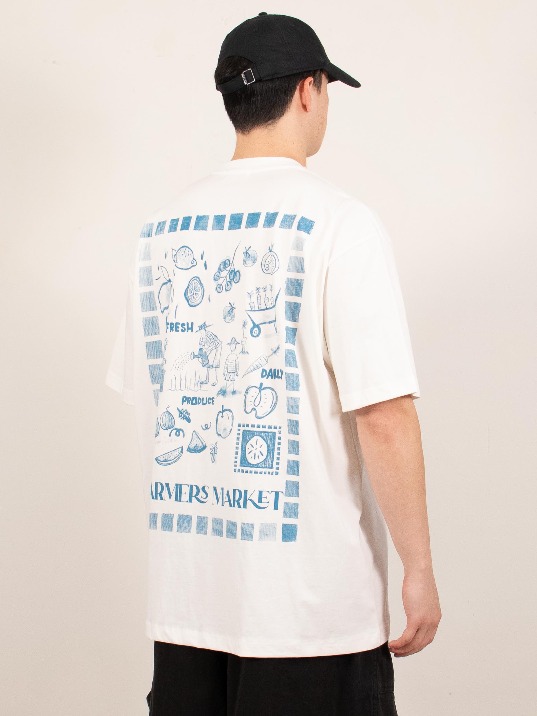 White Farmers Market Graphic T-Shirt
