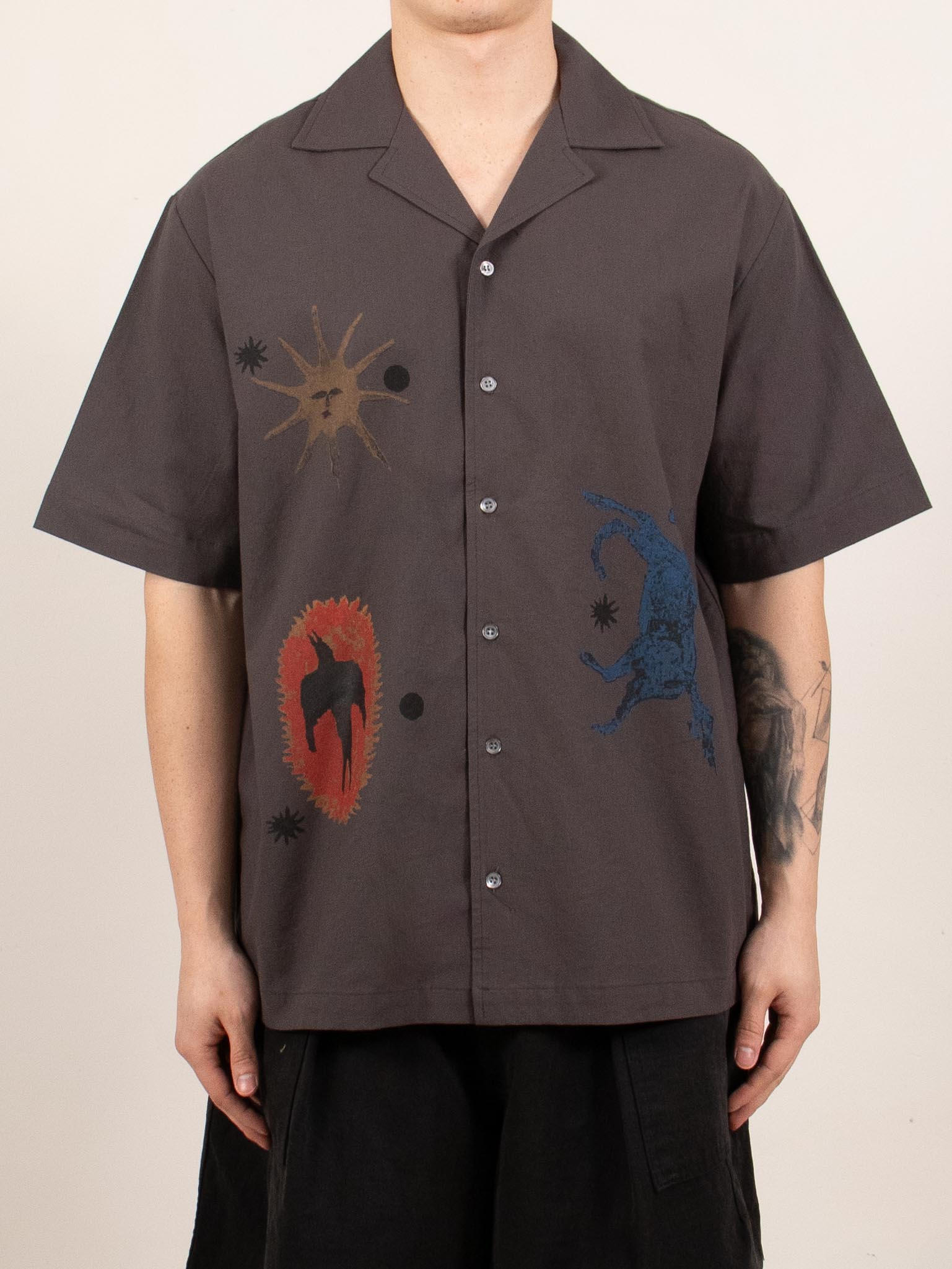 Gray Garment Dyed Brain Wave T-shirt